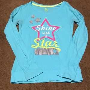 top size 14 girls Shine like a Star long sleeve shirt